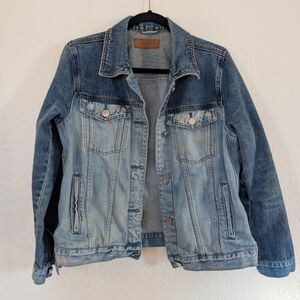 Blank NYC Two Toned Acid Wash Women's Denim Jacket Size M Grunge Y2K